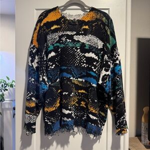 R13 Black and Orange Knit Sweater